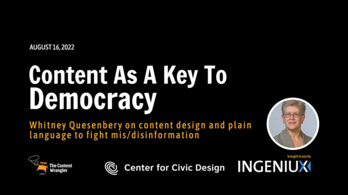 Ingeniux Webinar [Webinar] Content as a Key to Democracy 