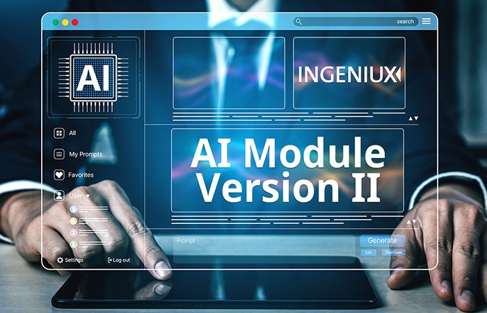 Ingeniux CMS Summer 2025 AI Module interface promotion