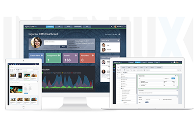 Ingeniux CMS Displayed on Desktop and Mobile